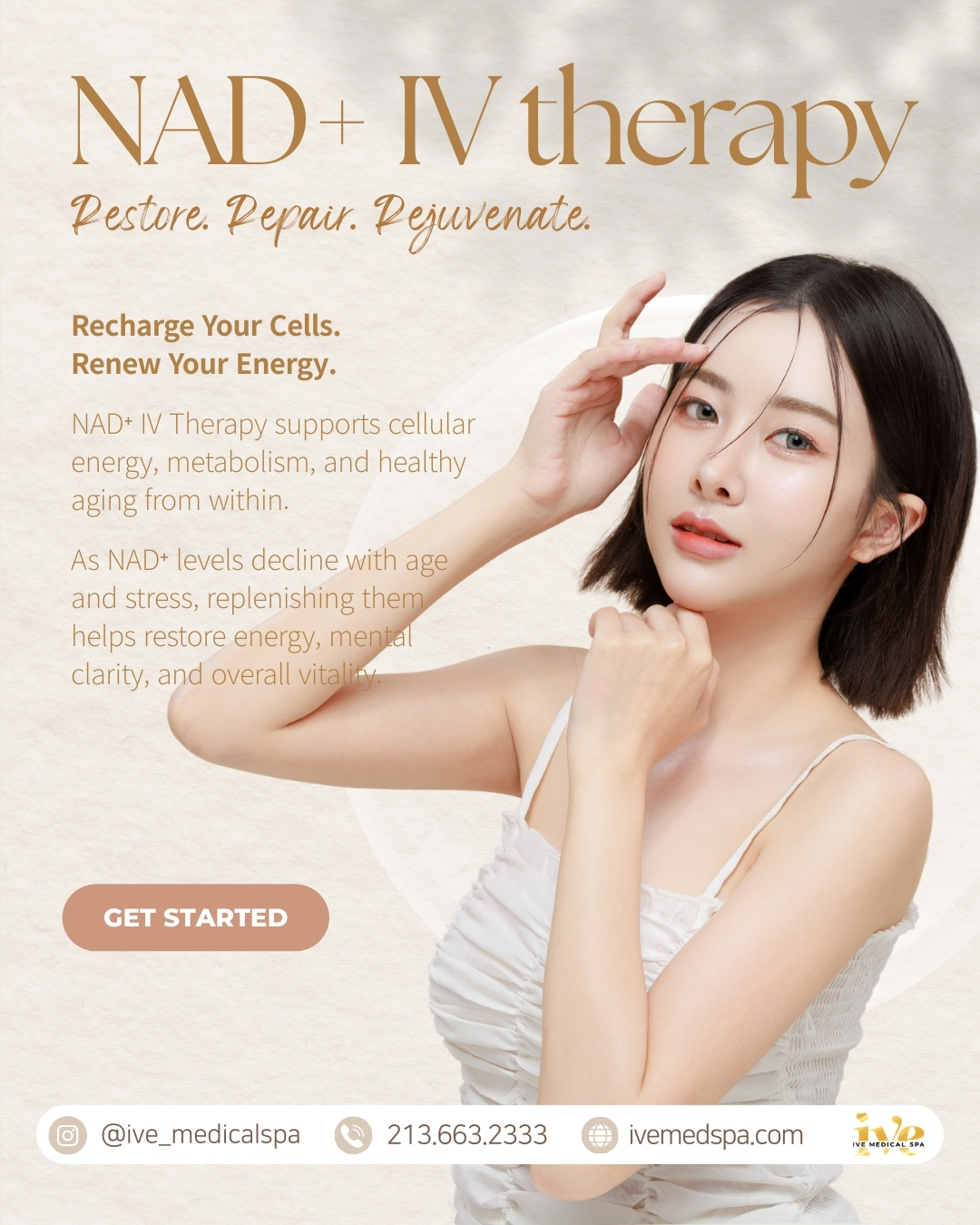 NAD⁺ IV Therapy, Recharge Your Cells.